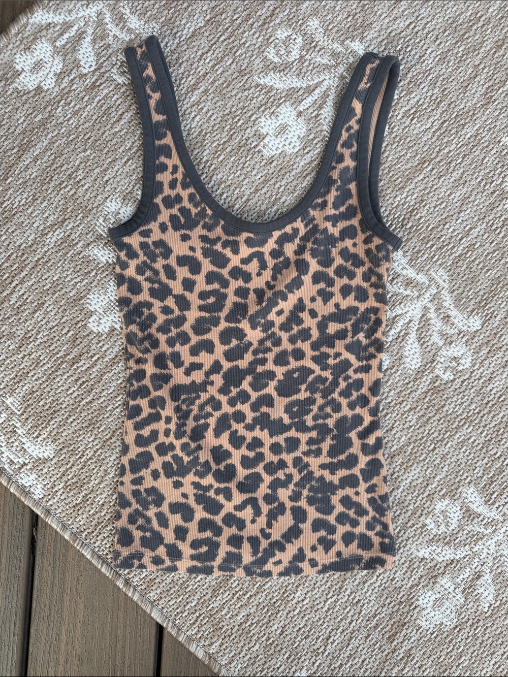 Aerie Leopard Print Tank Top - Brown/Black Sleeveless Women's Top